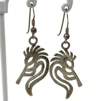 Sterling Silver 925 Southwestern Kokopelli Dangle Earrings, 4.63g