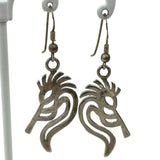 Sterling Silver 925 Southwestern Kokopelli Dangle Earrings, 4.63g