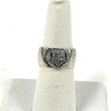Sterling Silver Vintage Sz. 6.75 Omega Mu Chi Fraternal 9.5mm Wide Ring, 6.23g