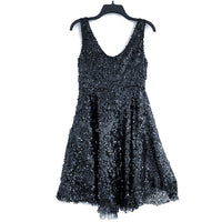 NWT Wmns MINUET Black Sequin Tulle Sleeveless A-Line Party Dress Sz M MSRP$109