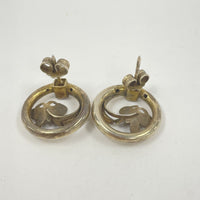 VNTG .75" Sterling Silver Vermeil Cloisonne Enamel Butterfly Post Earrings 6.72g