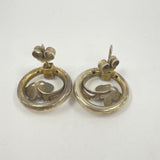VNTG .75" Sterling Silver Vermeil Cloisonne Enamel Butterfly Post Earrings 6.72g