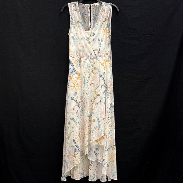 NWT Calvin Klein White Multi Floral Chiffon Sleeveless Dress Women’s Sz 6