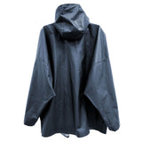 Mens CARHARTT Black Hooded Waterproof Snap Up Rain Coat Jacket 62"