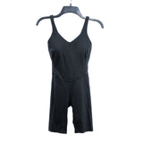 Wmns LULULEMON Black Align Onesie Athletic Biker Bodysuit Romper Sz 2