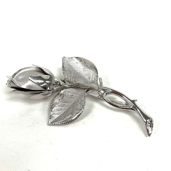 Harry S Bick HSB Signed Sterling Silver Rose Brooch/Pin, 6.08g