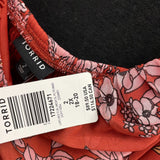NWT Wmns TORRID Burnt Orange Floral Mesh Long Sleeveless Flowy Maxi Dress Sz 2X